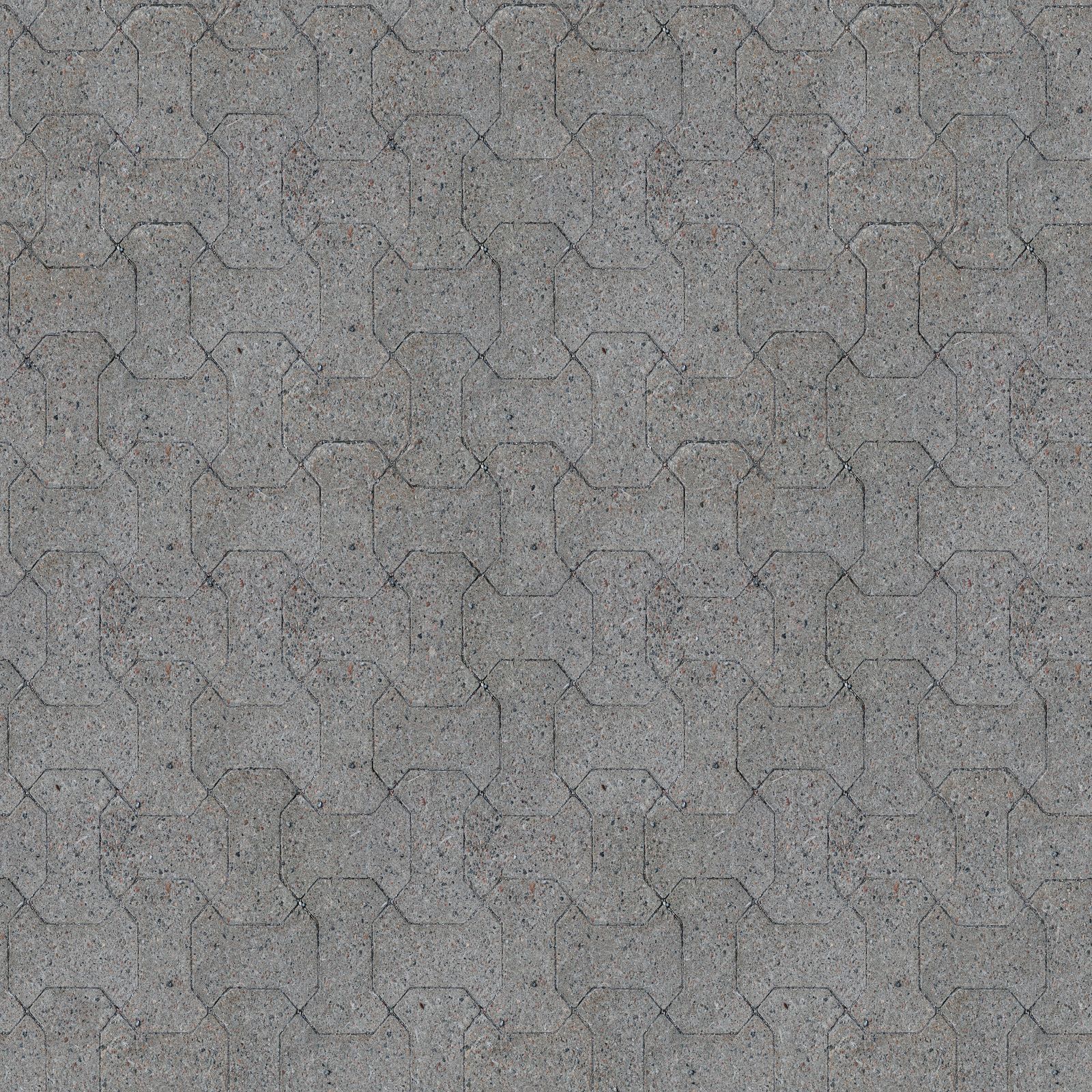 Surface of grey interlocking paving stones