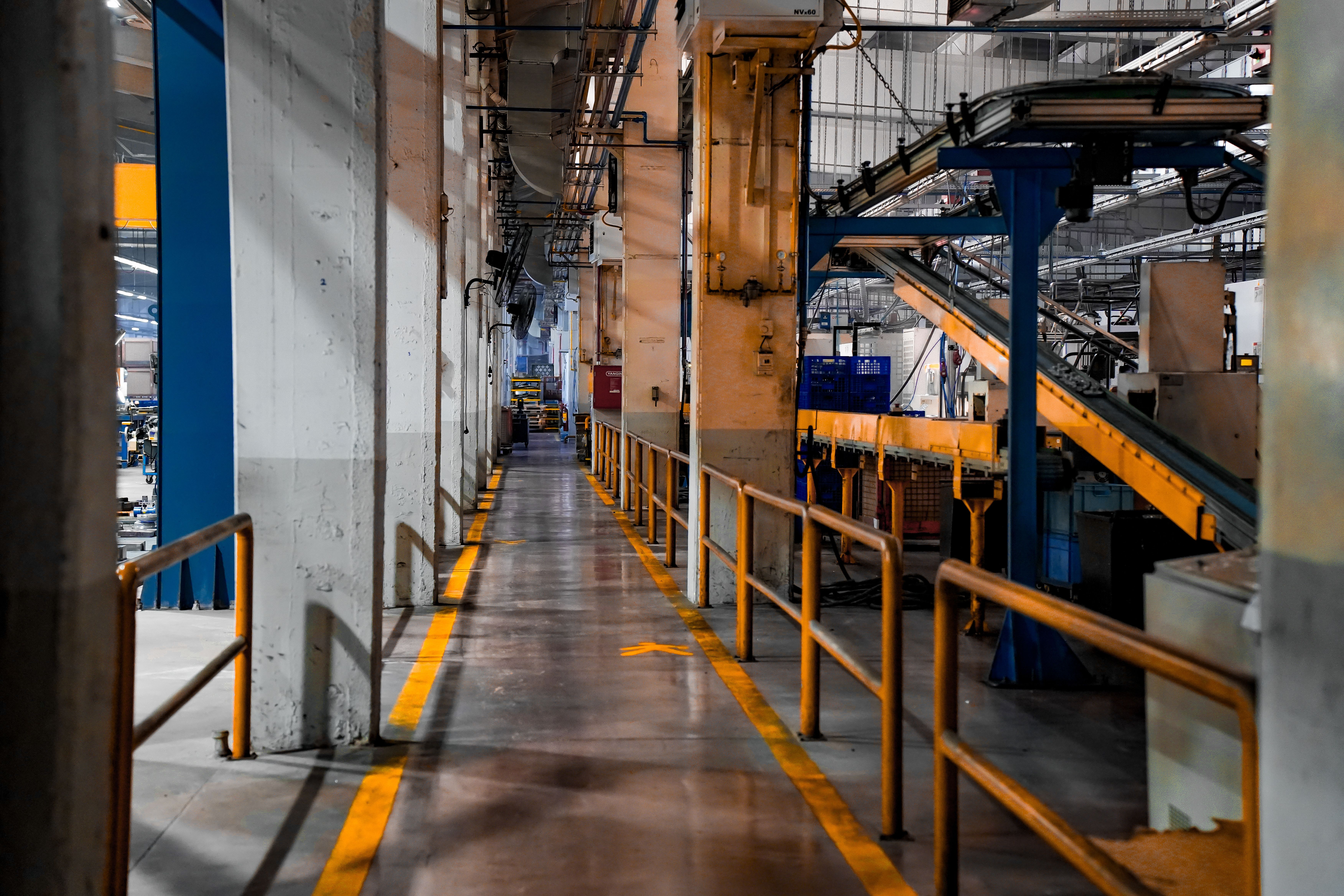 Interior of a factory with production machinery