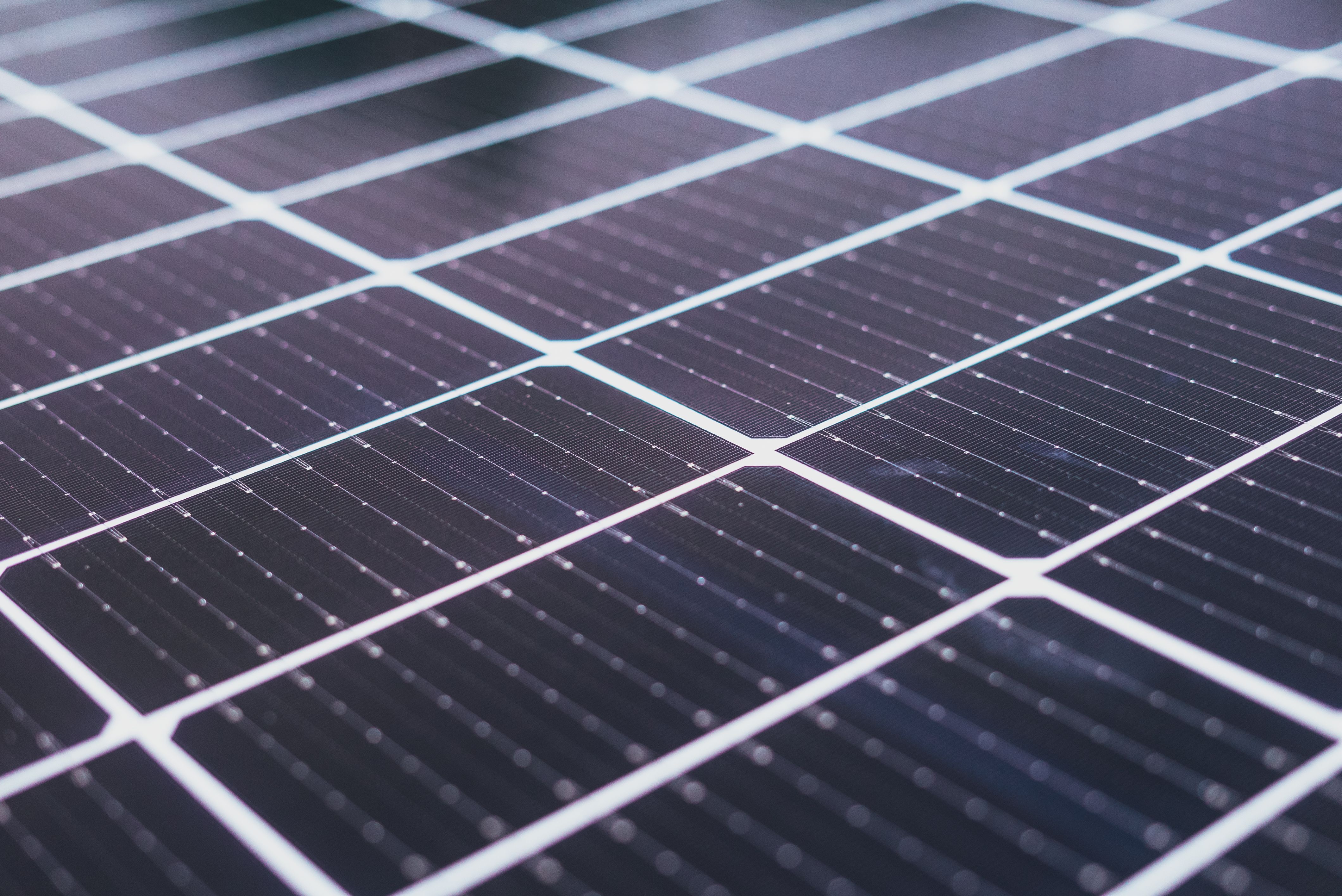 Close-up of solar panel cells