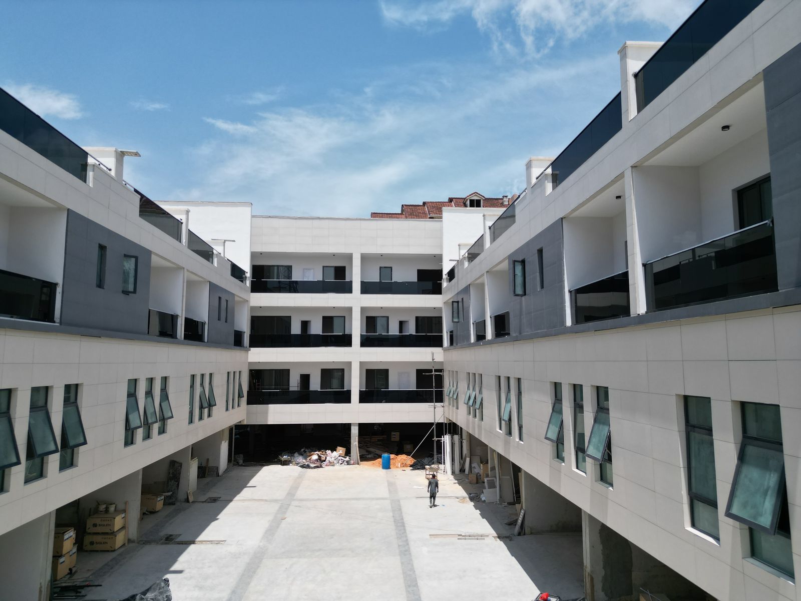 Courtyard of a modern apartment block